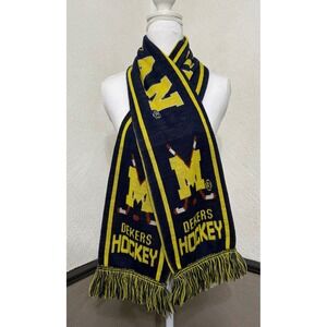 Rare Vintage Booster Club Dekers Blue Line Club Michigan Hockey Scarf Specialty